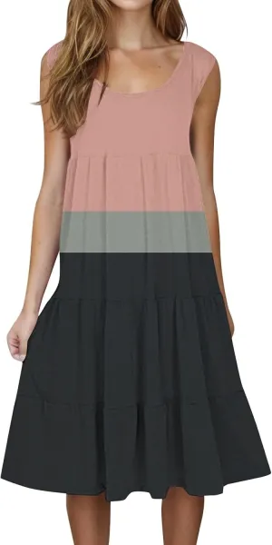 Women Summer Dresses Summer Dresses for Women Plus Size Beach Dress Casual Sundresses Sexy Sleeveless Dress Flowy