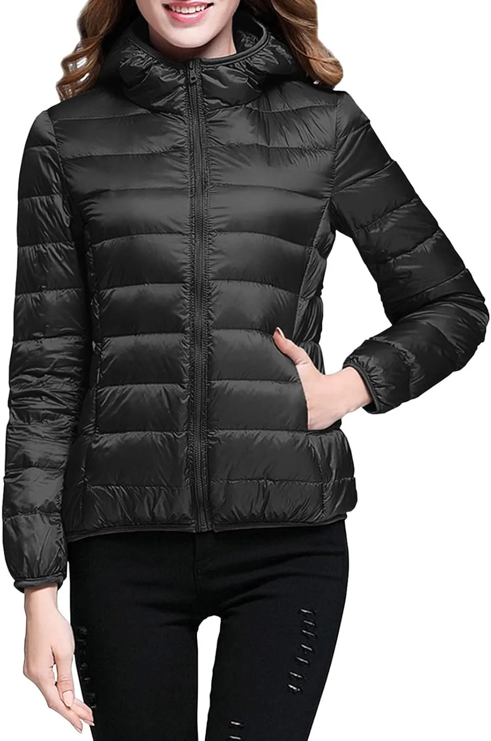 Women Warm Waterproof Lightweight Jacket Hooded Windproof Winter Coat With Womens Utility Jacket Hooded