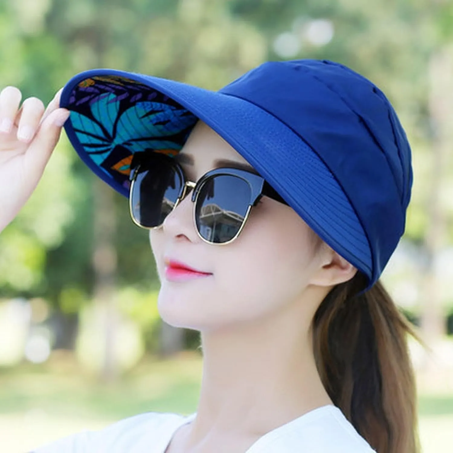 Women Wide Brim Sun Visor UV Protection Upf50  Hat Golf Visor Sport Sun Visor Hats Empty Top Baseball Cap