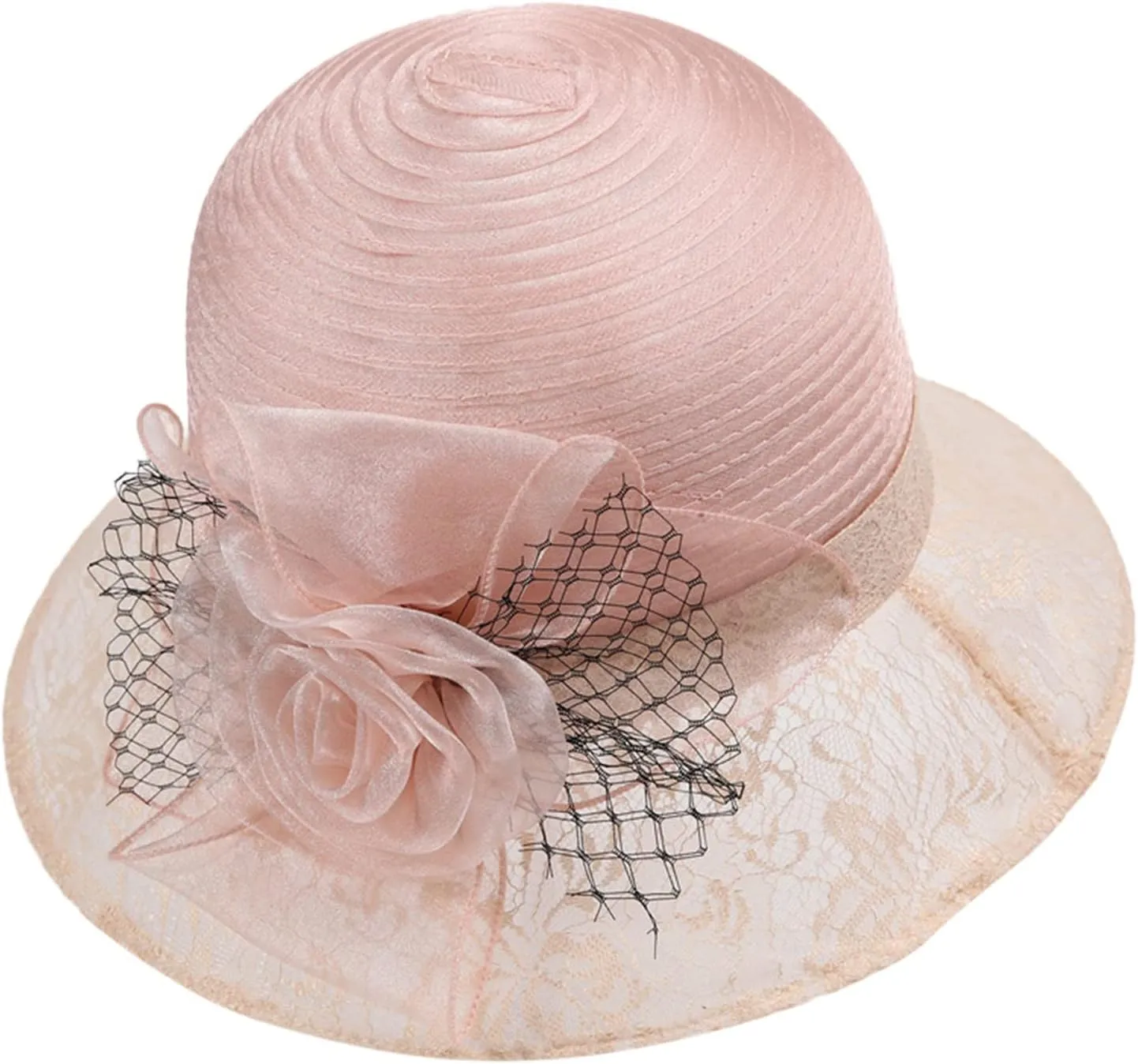 Women Wool Dress Party Church Hats with Floral for Fall Winter Sun Hats for Women