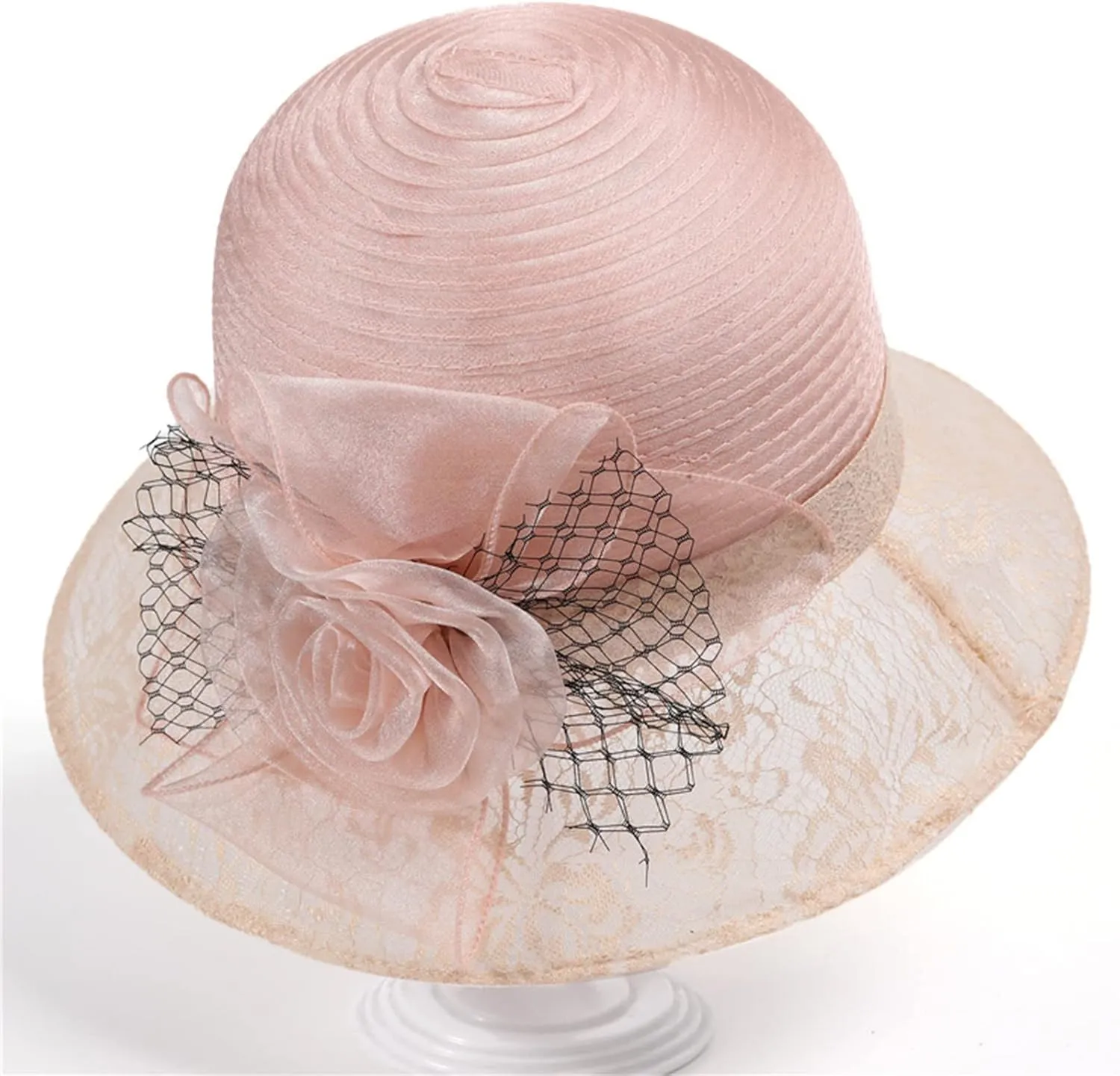 Women Wool Dress Party Church Hats with Floral for Fall Winter Sun Hats for Women