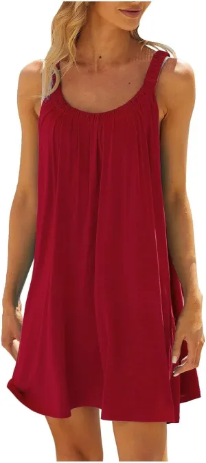 Women's Beach Dress Bikini Beachwear Coverups Casual Vacation Short Summer Halter Dresses Hawaiian Summer Fall Dresses