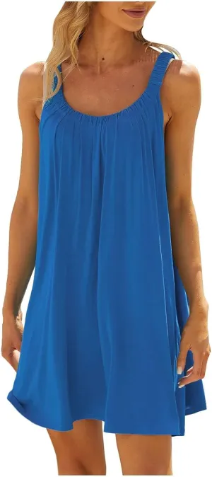Women's Beach Dress Bikini Beachwear Coverups Casual Vacation Short Summer Halter Dresses Hawaiian Summer Fall Dresses