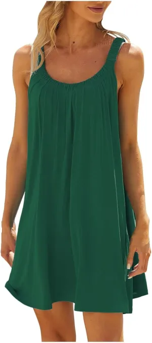 Women's Beach Dress Bikini Beachwear Coverups Casual Vacation Short Summer Halter Dresses Hawaiian Summer Fall Dresses