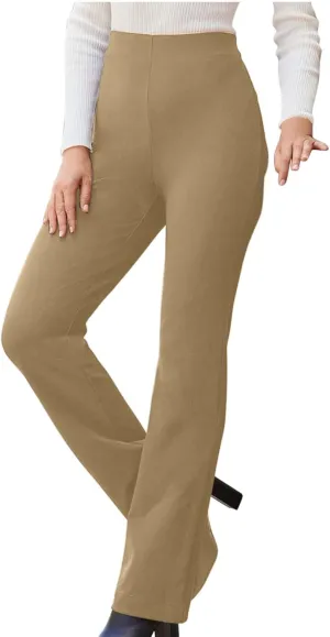 Womens Business Suit Pants Casual High Waisted Slim Fit Flare Pants Bell Bottom Long Lounge Wear to Work Pants