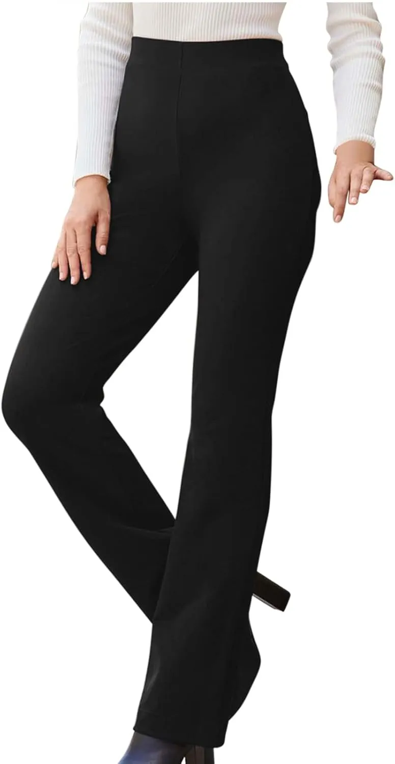 Womens Business Suit Pants Casual High Waisted Slim Fit Flare Pants Bell Bottom Long Lounge Wear to Work Pants
