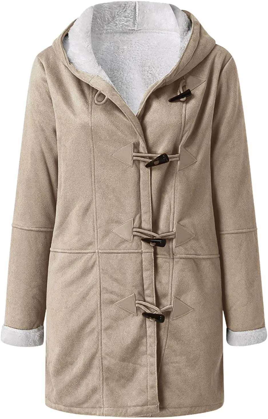 Womens Coats Plus Size Winter 2024 Warm Sherpa Fleece Lined Distressed Jackets Hooded Parka Faux Suede Pea Coat Outerwear