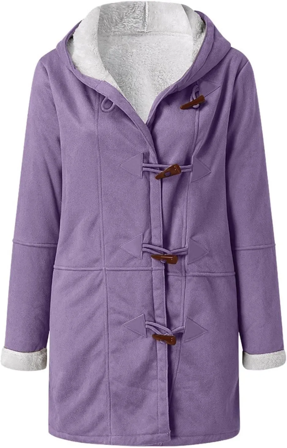 Womens Coats Plus Size Winter 2024 Warm Sherpa Fleece Lined Distressed Jackets Hooded Parka Faux Suede Pea Coat Outerwear