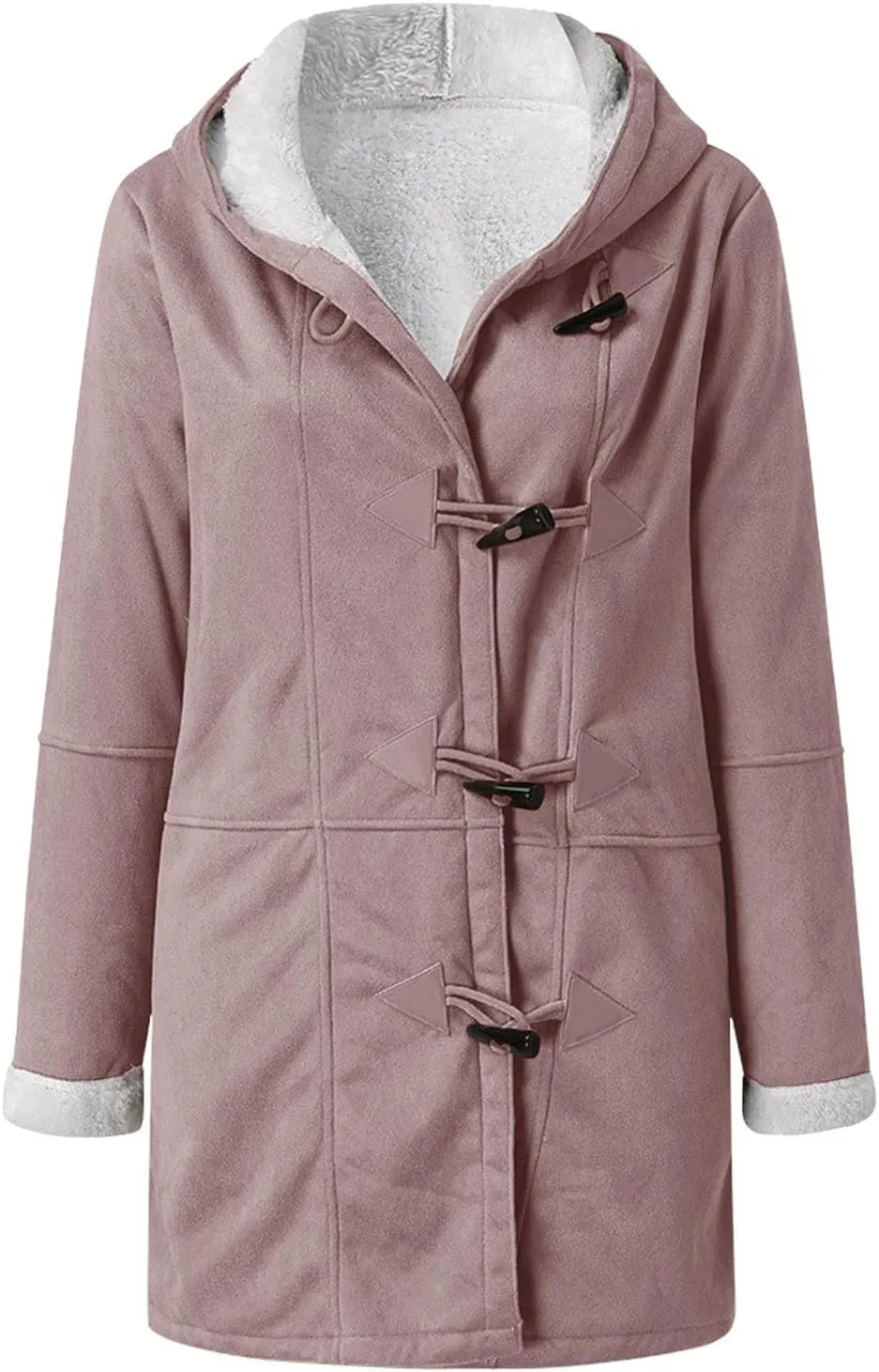 Womens Coats Plus Size Winter 2024 Warm Sherpa Fleece Lined Distressed Jackets Hooded Parka Faux Suede Pea Coat Outerwear