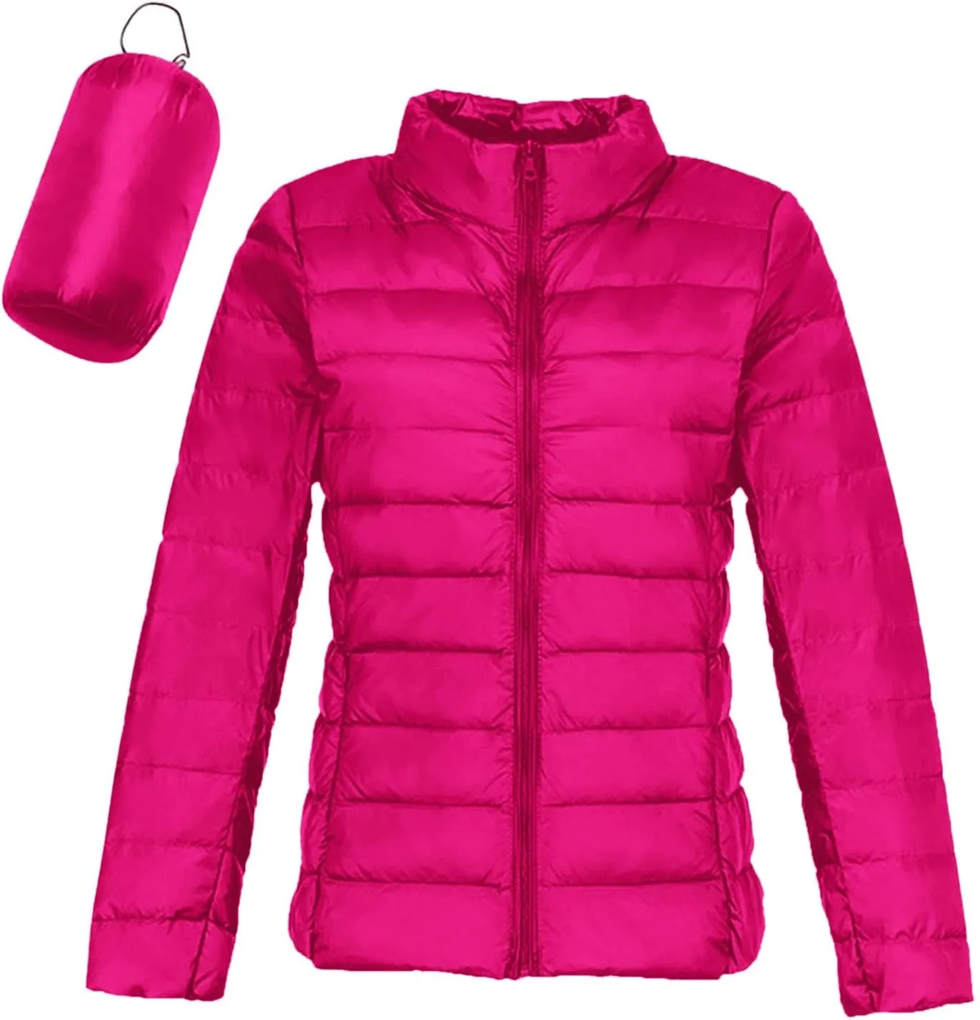 Women's Down Jackets & Parkas Packable Lightweight Warm Winter Quilted Jacket Stand Collar Slim Fit Cropped Puffer Jackets