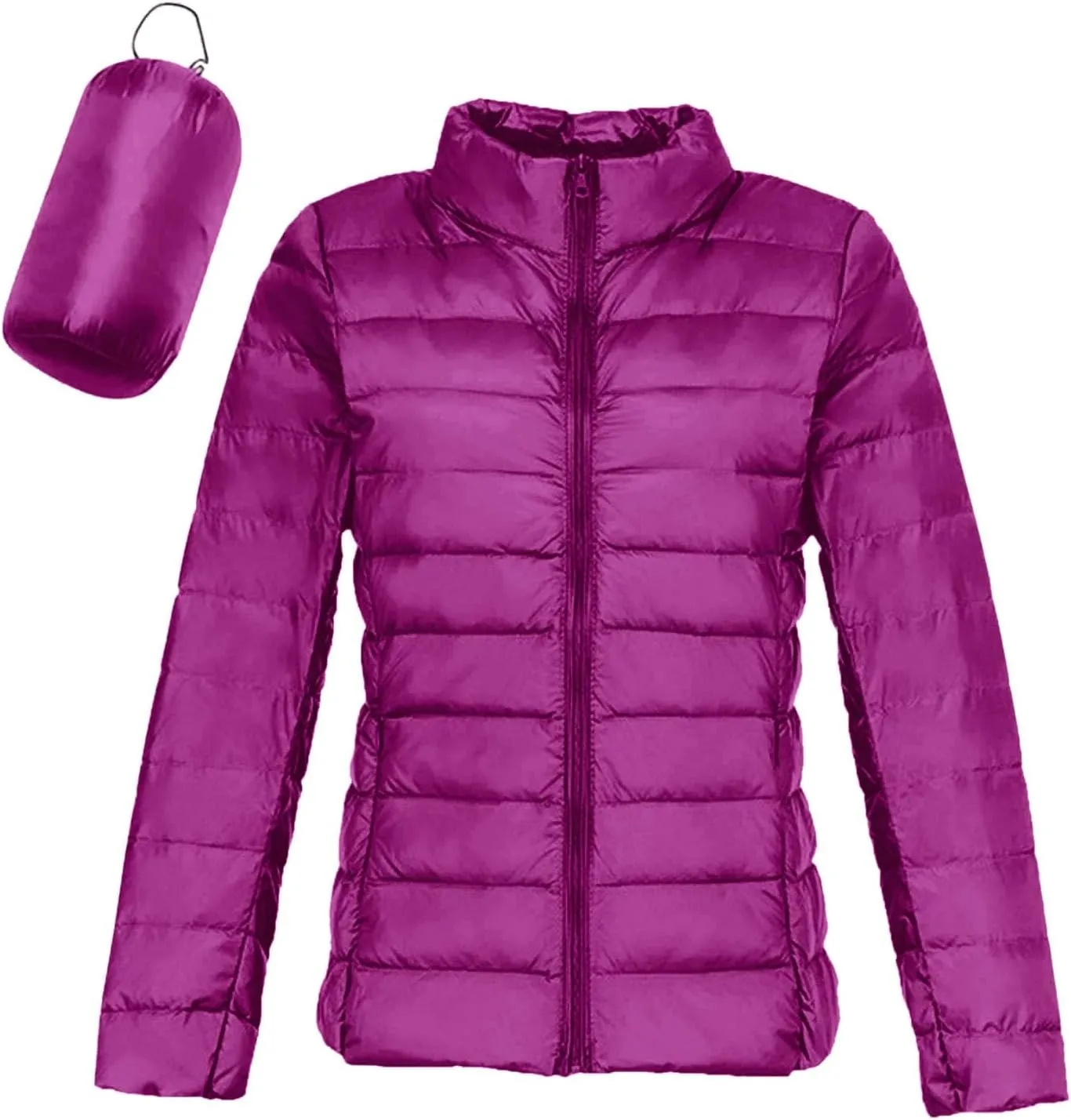 Women's Down Jackets & Parkas Packable Lightweight Warm Winter Quilted Jacket Stand Collar Slim Fit Cropped Puffer Jackets