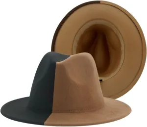 Women's Fedora Hat Felted Hats for Men's Gradient Color Wide Brim Casual Men Women Hats