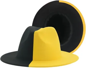 Women's Fedora Hat Felted Hats for Men's Gradient Color Wide Brim Casual Men Women Hats