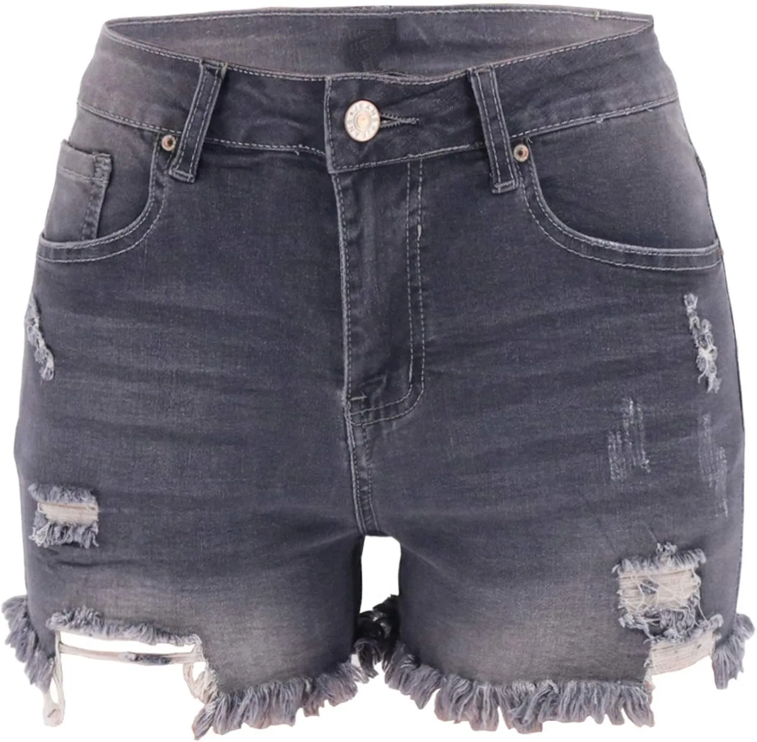 Womens High Waist Denim Jean Short Ripped Cut Off Stretchy Denim Hot Short Summer Jean Shorts