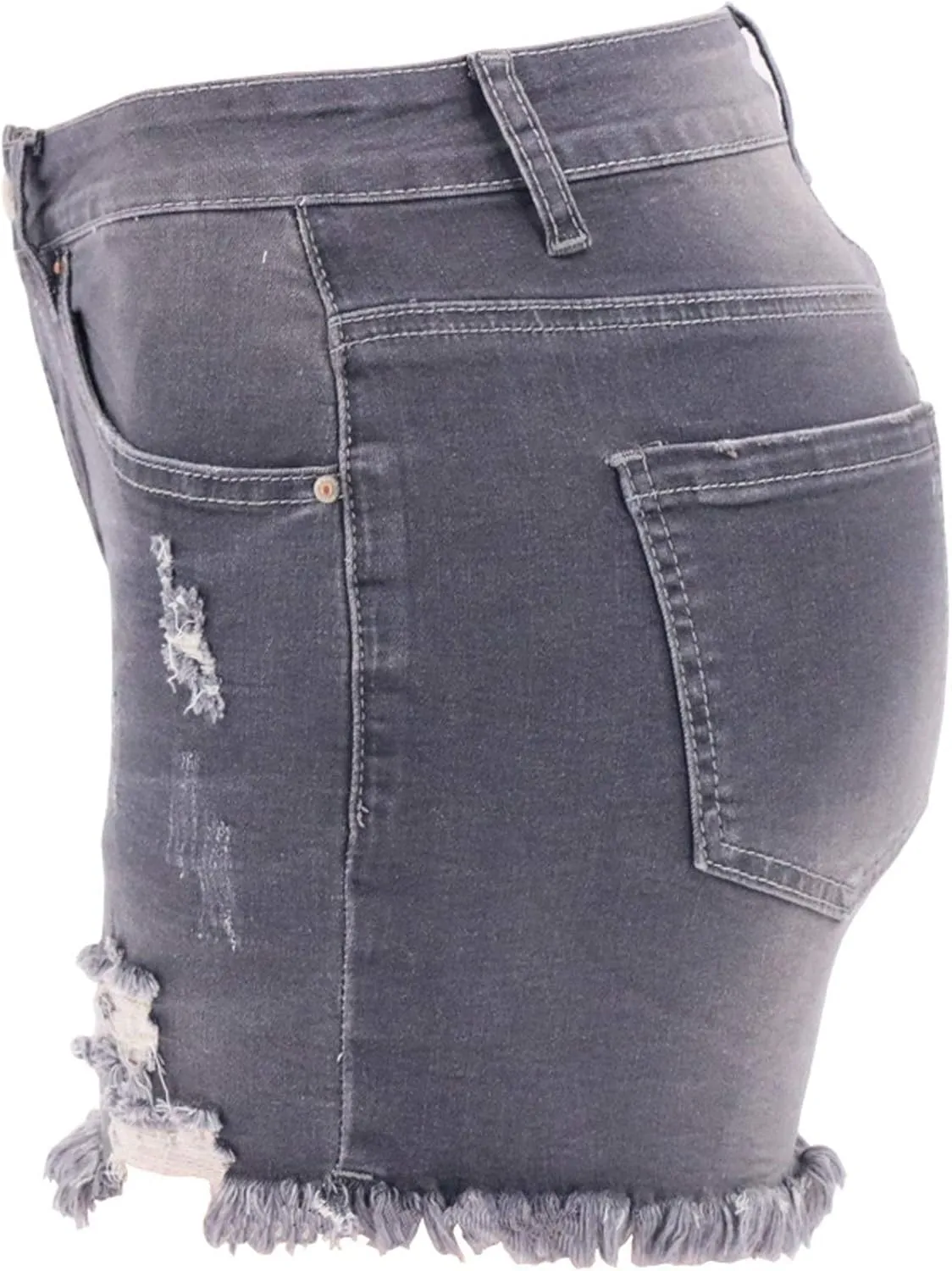 Womens High Waist Denim Jean Short Ripped Cut Off Stretchy Denim Hot Short Summer Jean Shorts