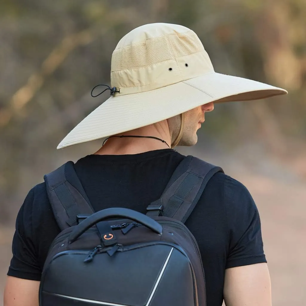 Women's Hiking Hats Ponytail Sun Hat Sun Protective Foldable Mesh Wide Brim Beach Fishing Hat