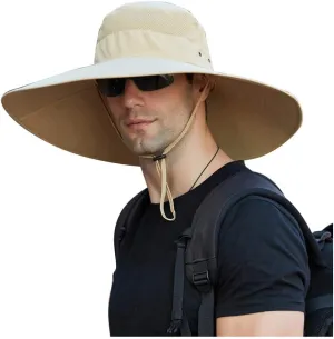 Women's Hiking Hats Ponytail Sun Hat Sun Protective Foldable Mesh Wide Brim Beach Fishing Hat
