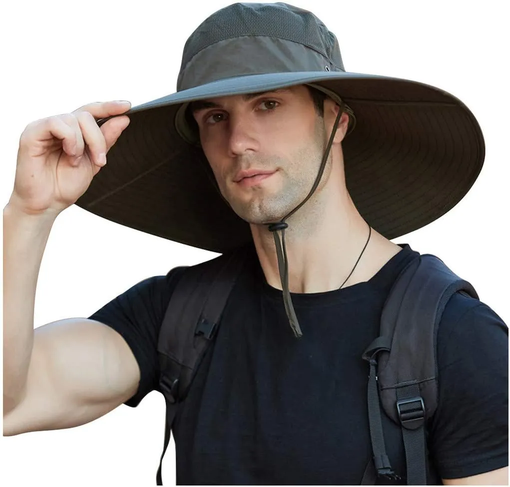 Women's Hiking Hats Ponytail Sun Hat Sun Protective Foldable Mesh Wide Brim Beach Fishing Hat