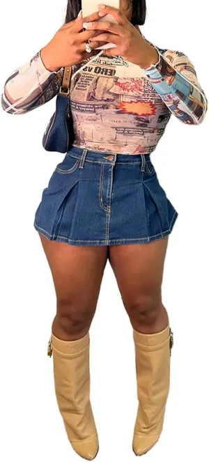 Womens Jean Cargo Skirt Skorts High Waist Stretchy Button Bodycon Y2K Pockets Denim Mini Skirt Shorts