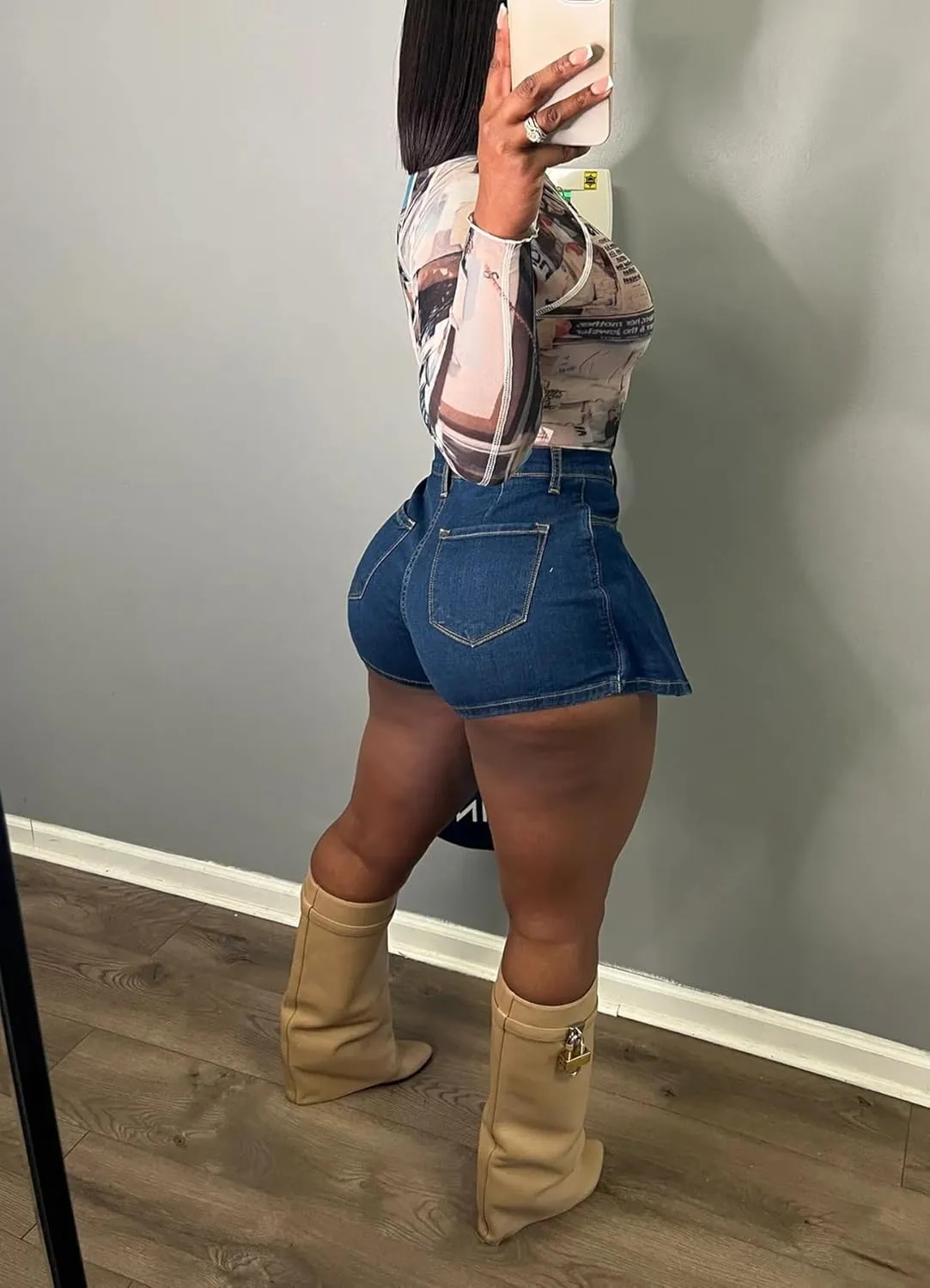 Womens Jean Cargo Skirt Skorts High Waist Stretchy Button Bodycon Y2K Pockets Denim Mini Skirt Shorts