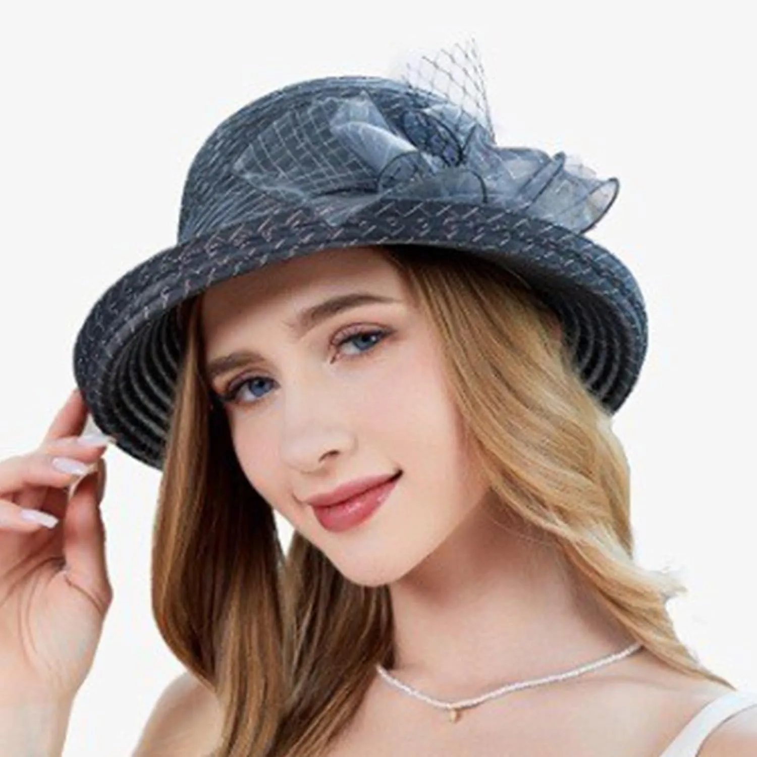 Womens Knit Wide Brim Sun Hat Cloche Bucket Hat Fishing Hat Beach Solid Color Foldable 2024 Summer Fashion Bow Caps