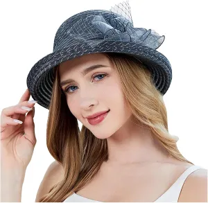 Womens Knit Wide Brim Sun Hat Cloche Bucket Hat Fishing Hat Beach Solid Color Foldable 2024 Summer Fashion Bow Caps