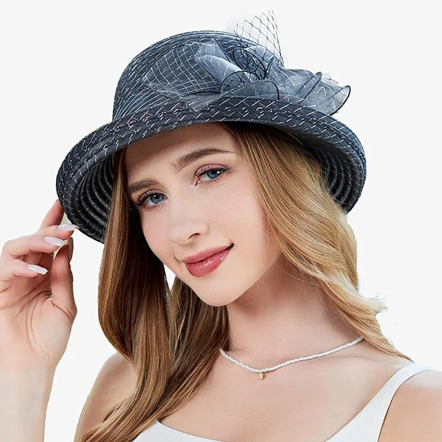 Womens Knit Wide Brim Sun Hat Cloche Bucket Hat Fishing Hat Beach Solid Color Foldable 2024 Summer Fashion Bow Caps
