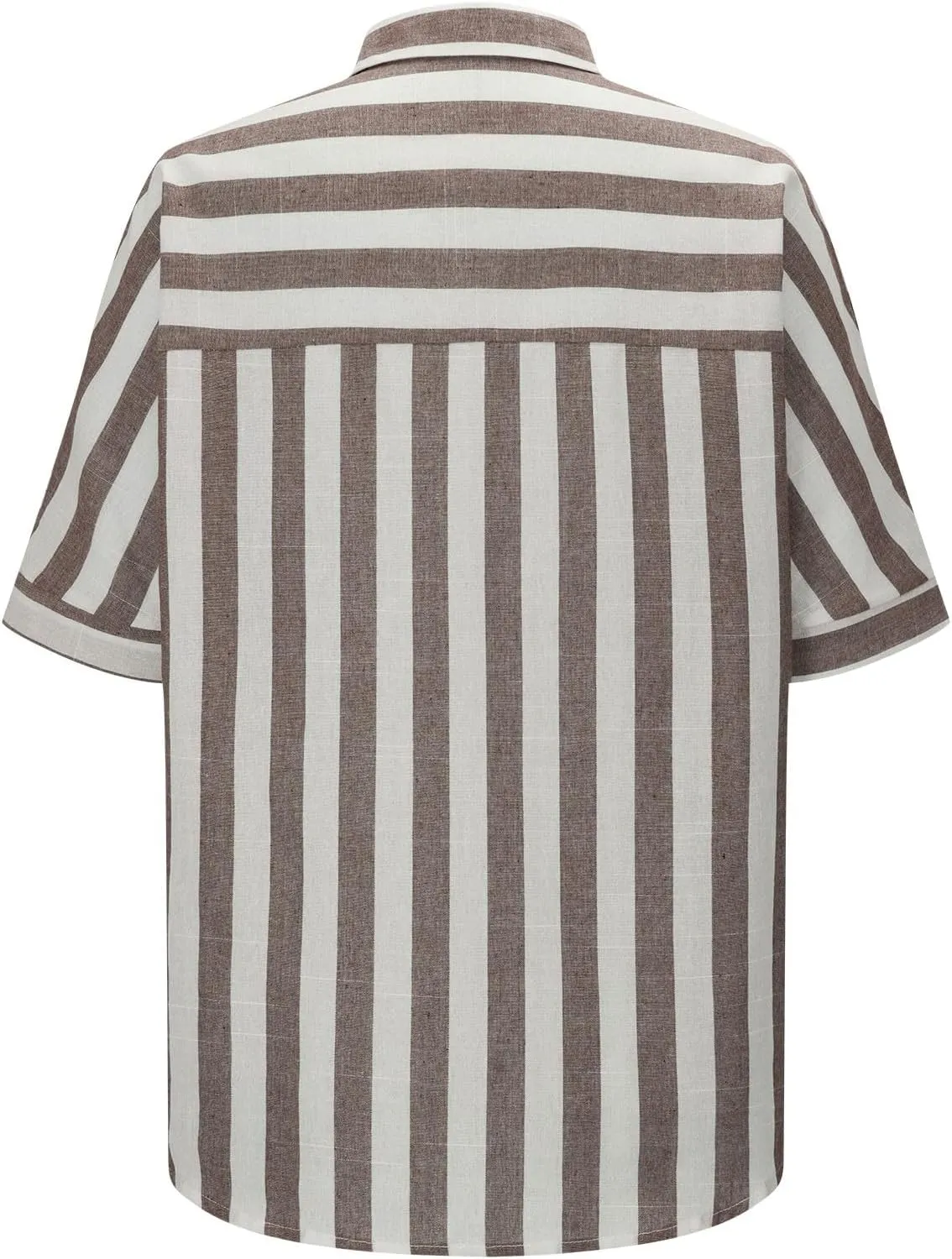 Womens Linen Short Sleeve Shirts Casual Collared Button Down T Shirts Casual Fashion Striped Print Summer Blouse Tops