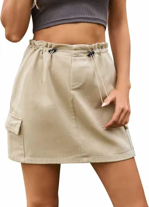Women's Mini Skirt Women Casual High Waist Mini Skirt Bodycon Pleated Skirts Spring Dresses A Line Skirts with