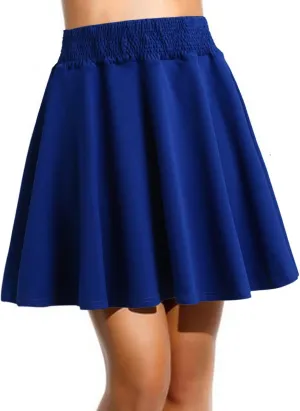 Womens Mini Skirts Womens Classic Daily Elegant Casual Solid Color Skirt Pleated Waist Design Casual Skirts for
