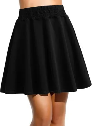 Womens Mini Skirts Womens Classic Daily Elegant Casual Solid Color Skirt Pleated Waist Design Casual Skirts for