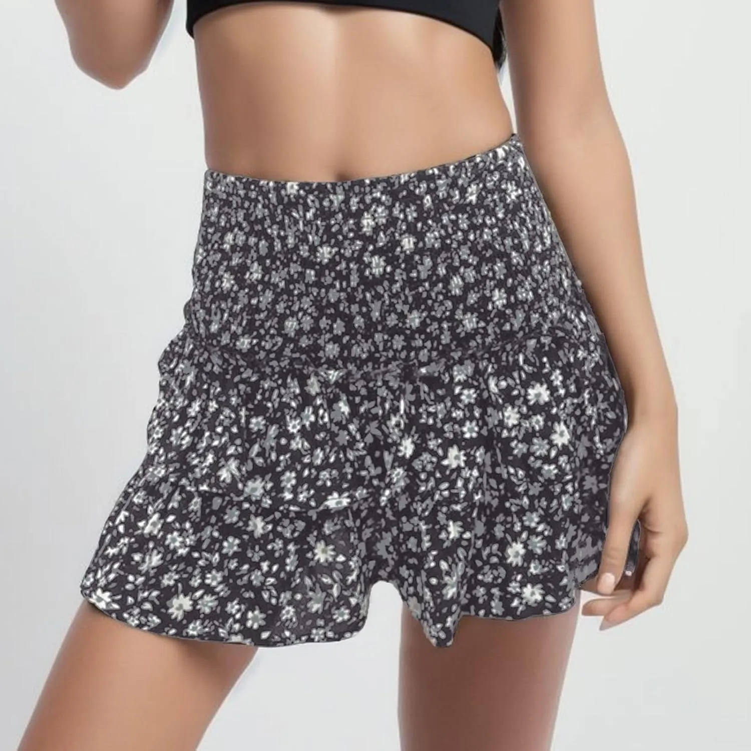 Womens Mini Skirts Womens Sexy Skirt Pleated Skirt Ruffle Printed Skirt Fashion Printed Pleated Lace Skirt Womens