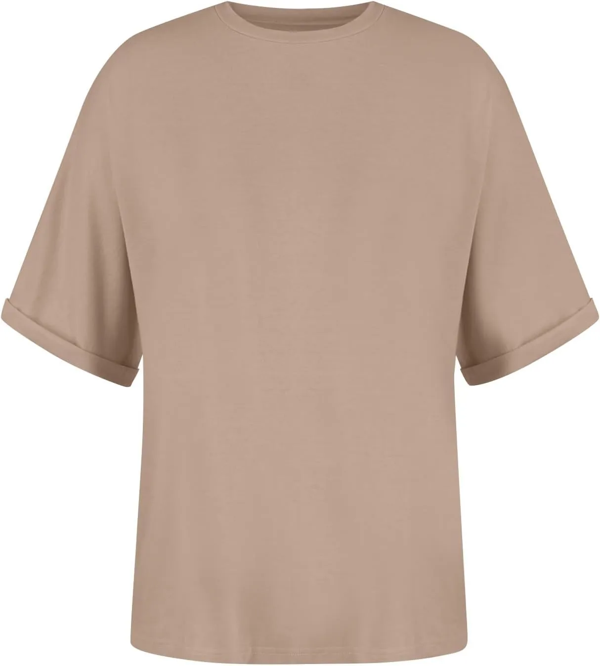 Women's Oversized T Shirts Short Sleeve Crewneck Solid Color Summer Tops Casual Loose Basic Tee Shirts Trendy Clothes
