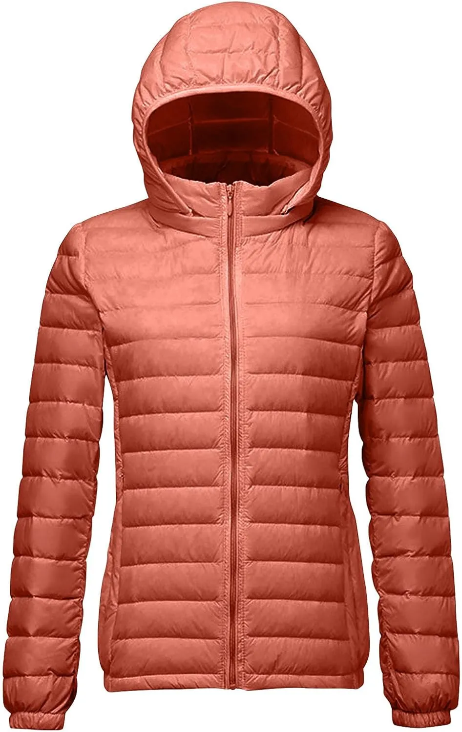 Women's Removable Hooded Down Jackets Plus Size Lightweight Packable Puffer Jackets Trendy Hooded Coat Outwear