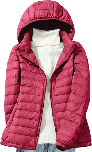 Women's Removable Hooded Down Jackets Plus Size Lightweight Packable Puffer Jackets Trendy Hooded Coat Outwear