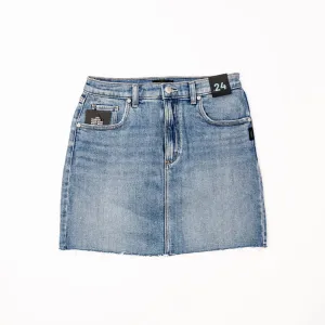 Women's Silver Denim Mini Skirt L34110AGR292