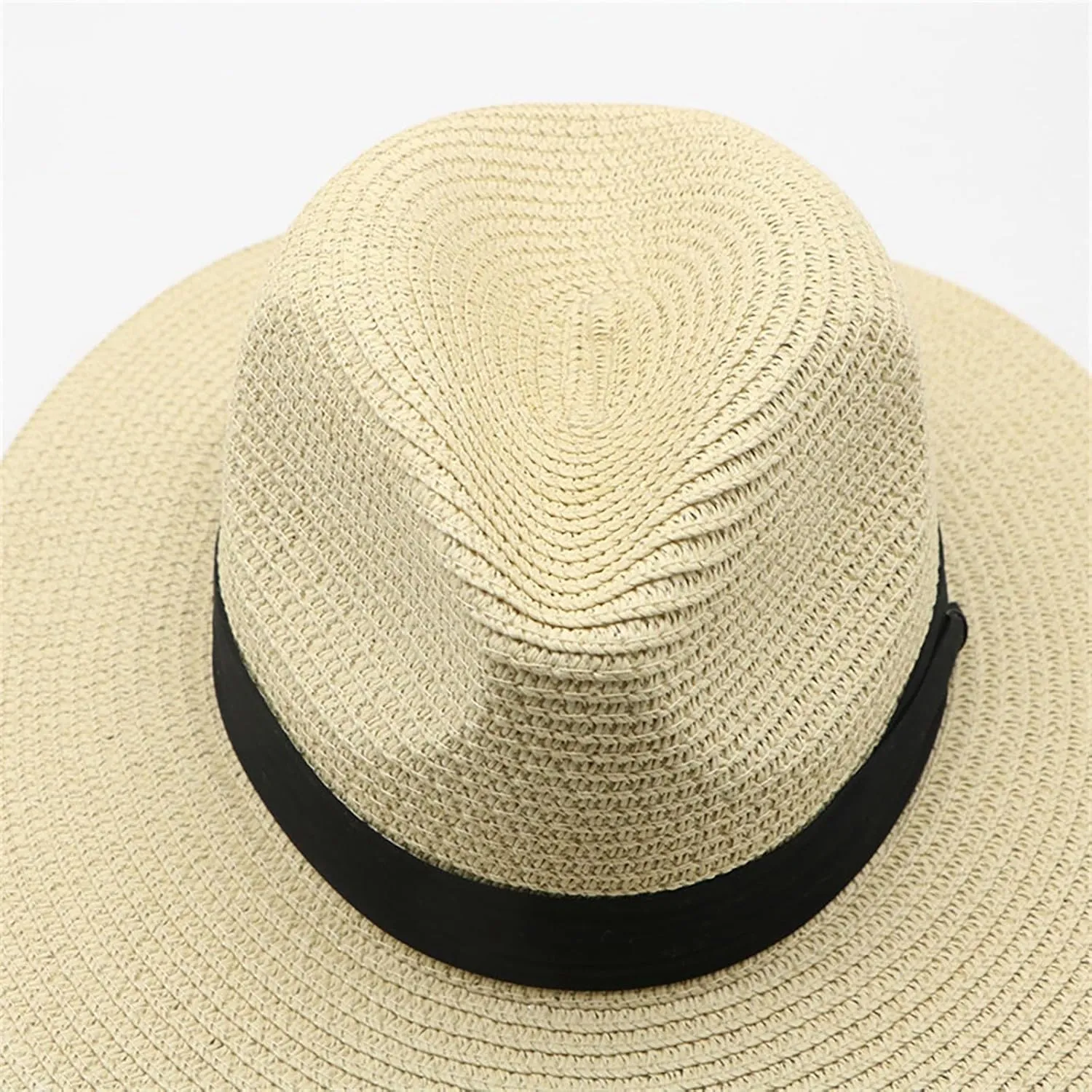 Womens Straw Fedora Beach Sun Hat Packable Wide Brim Panama Hat for Women UPF50  Summer Hat