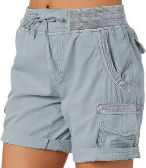 Women's Summer Cargo Shorts Relaxed Fit High Waist Casual 4 Pocketed 2024 Hiking Outdoor Shorts