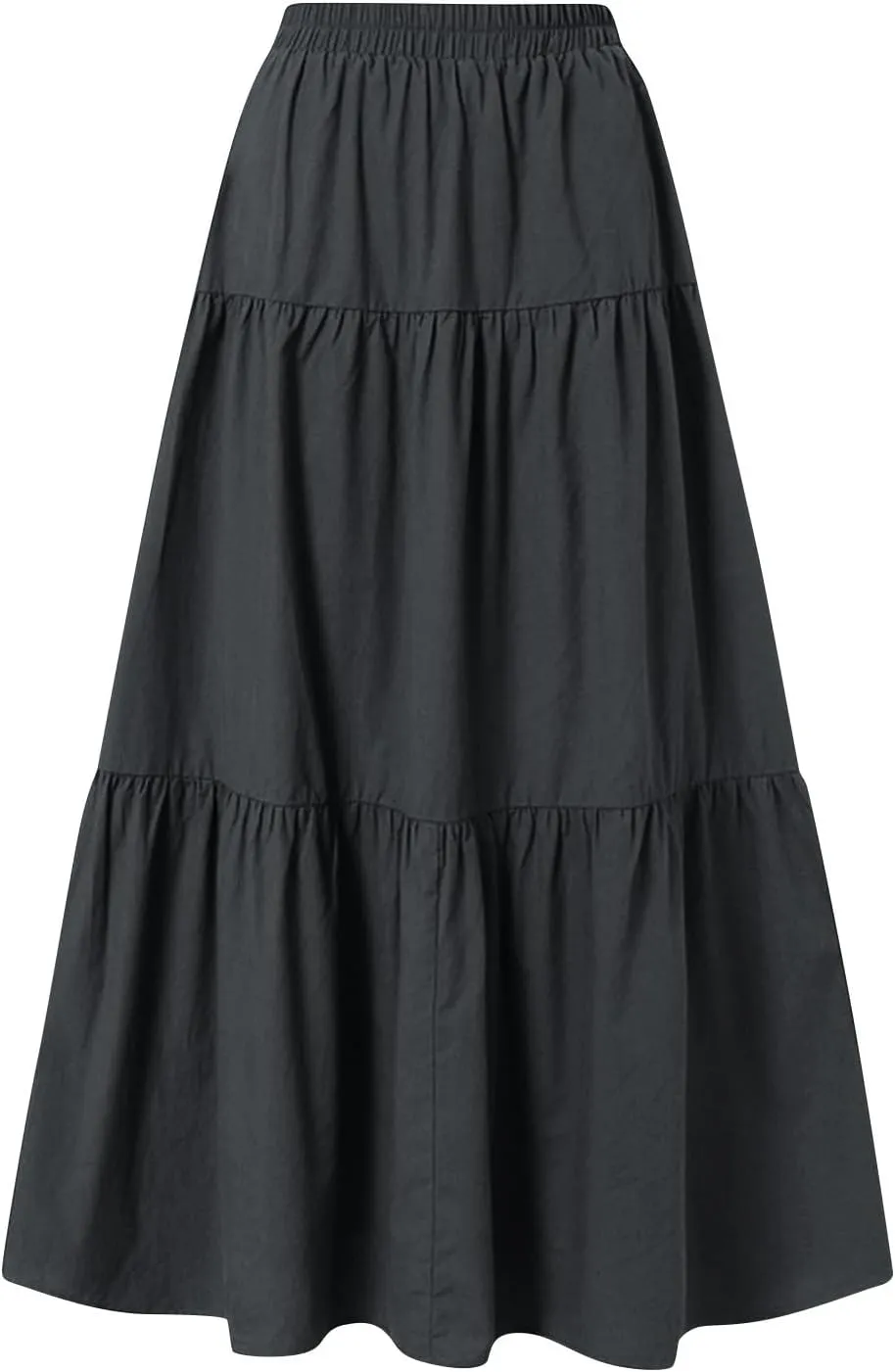 Women's Summer Flowy Swing Skirts Boho High Elastic Waist Fake Drawstring Floral Print A line Casual Cute Skirt
