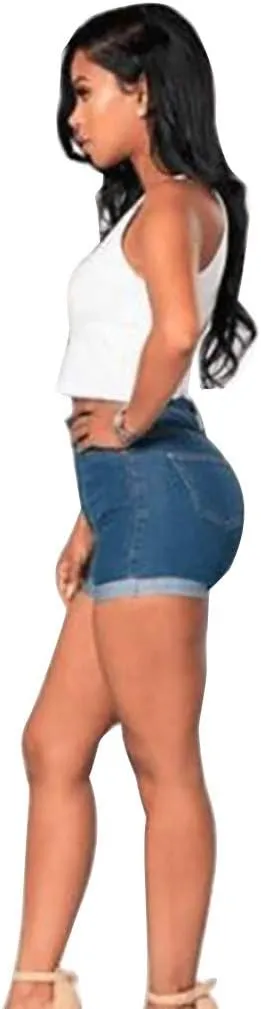 Womens Summer Shorts High Waisted Jean Shorts with Button Slim Fit and Stretchy Butt Lifting Outfits Demin Clothes
