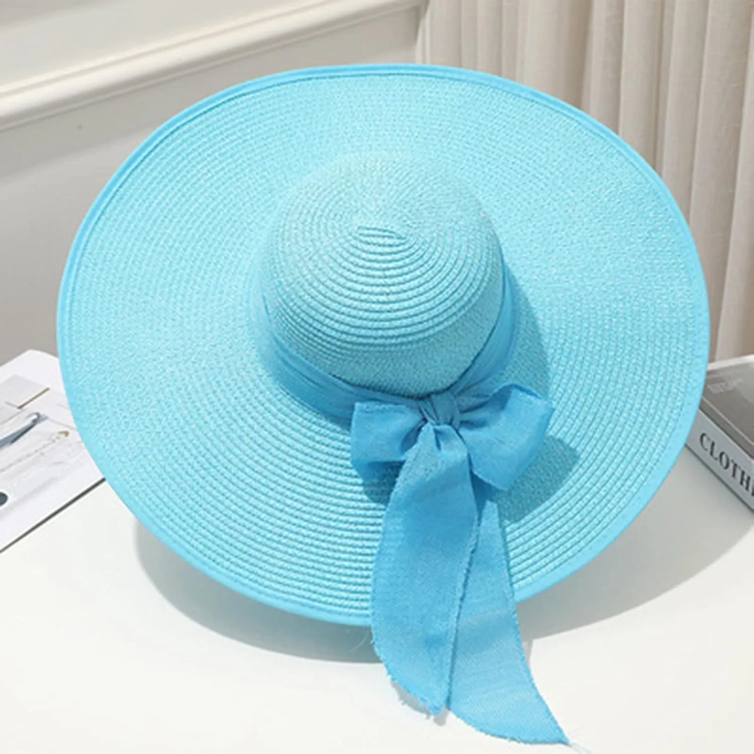 Womens Summer Sun Hats Wide Brim Panama Fedora Beach Hat UPF 50  Wide Brim Foldable Beach Sun Hats for Women