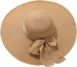 Womens Summer Sun Hats Wide Brim Panama Fedora Beach Hat UPF 50  Wide Brim Foldable Beach Sun Hats for Women
