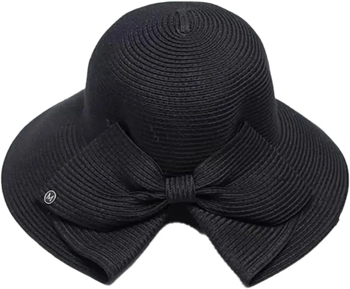 Womens Sun Hat Summer Sun Visor Hat for Women Panama Roll Up Hat Wide Brim Beach Hat Casual Hat