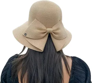 Womens Sun Hat Summer Sun Visor Hat for Women Panama Roll Up Hat Wide Brim Beach Hat Casual Hat