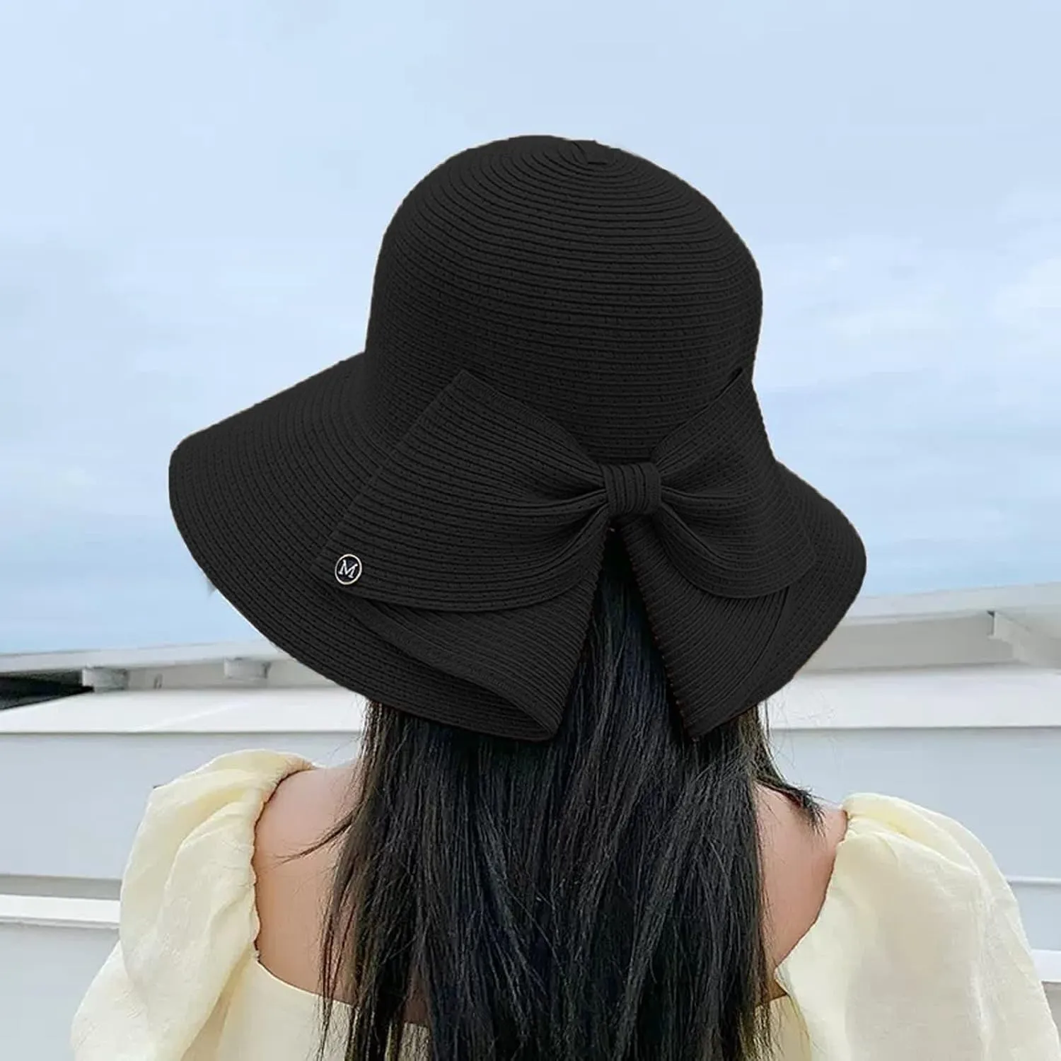 Womens Sun Hat Summer Sun Visor Hat for Women Panama Roll Up Hat Wide Brim Beach Hat Casual Hat