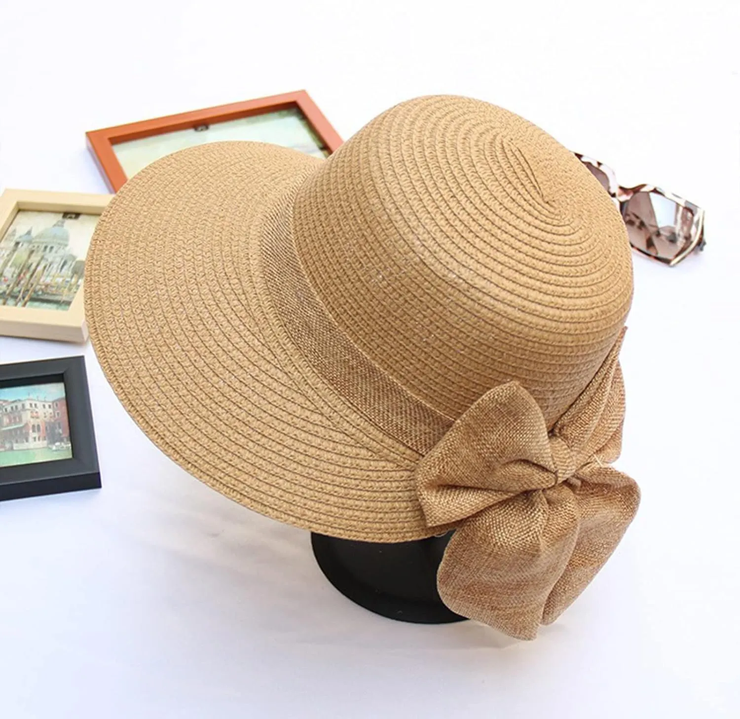 Womens Sun Hat Summer Sun Visor Hat for Women Panama Roll Up Hat Wide Brim Beach Hat Casual Hat