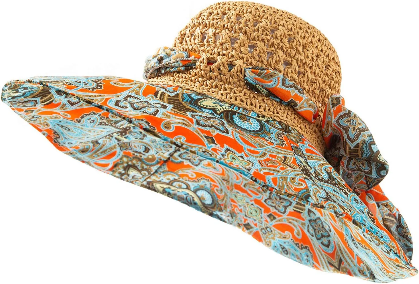 Women's Sun Visor Hats Womens Beach Sun Straw Hat Wide Brim Cap Foldable Packable Beach Hat for Summer Hats