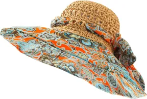 Women's Sun Visor Hats Womens Beach Sun Straw Hat Wide Brim Cap Foldable Packable Beach Hat for Summer Hats