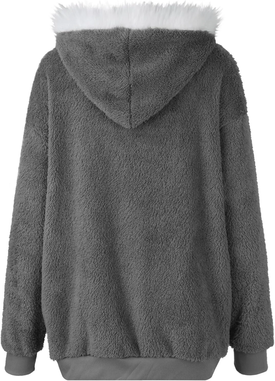 Women's Winter Coats Flannel Jacket Plus Size Hoodies Fleece Lined Jacket Zip Up Fur Cardigan Fleece Jackets for Women