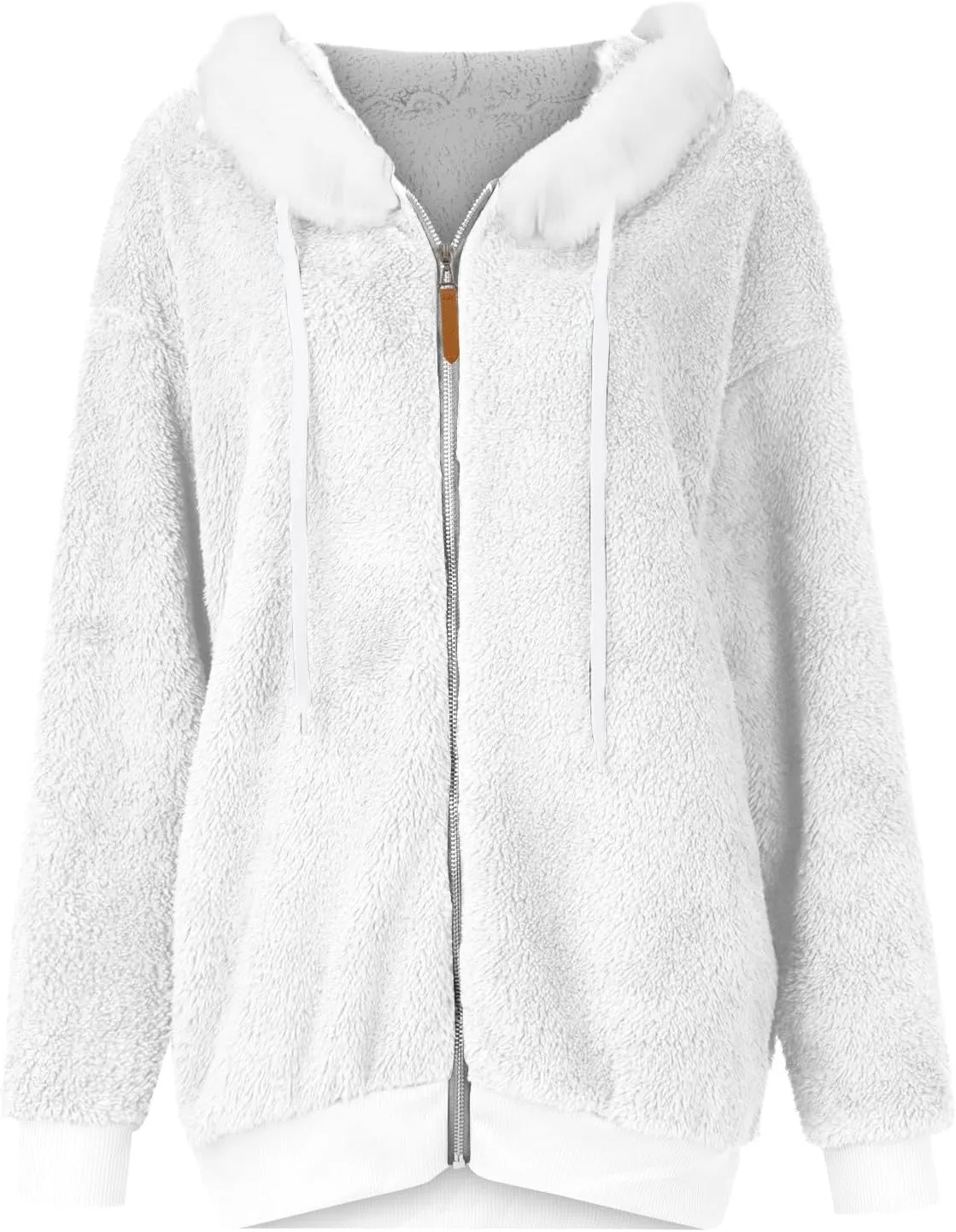 Women's Winter Coats Flannel Jacket Plus Size Hoodies Fleece Lined Jacket Zip Up Fur Cardigan Fleece Jackets for Women